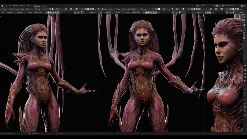 Blender 3.3 - StarCraft Character Modelling - Sarah Kerrigan