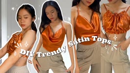 DIY TRENDY SATIN TOPS | Cowl Neck Top and Ruby Top (ft. Yna Cosmetics) | VILLAMOR TWINS