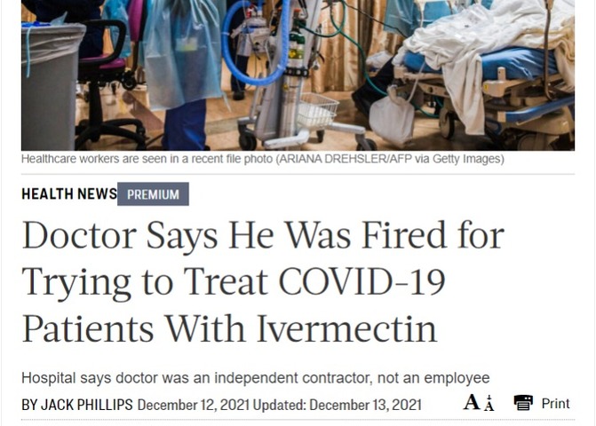 Doctor Says He Was Fired for Trying to Treat COVID-19 Patients With Ivermectin 1
