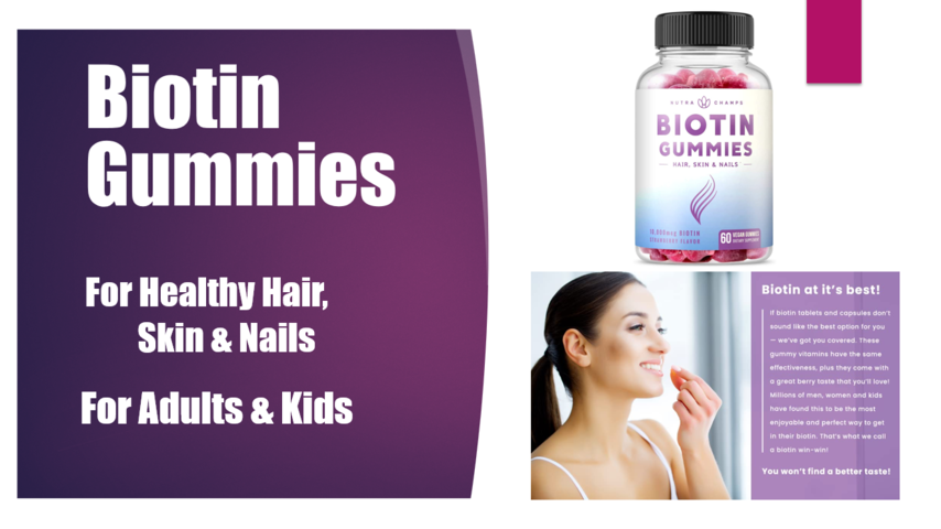 Biotin Gummies Supplements For Healthy hair, Skin & Nails
