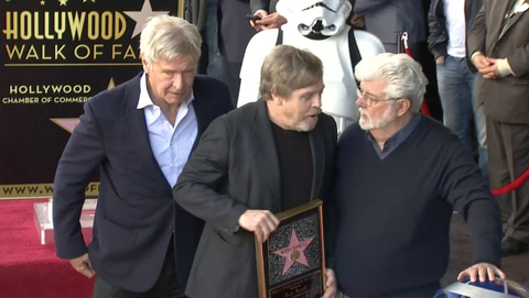 May the force be with Mark Hamill as he receives a star on Hollywood Walk of Fame