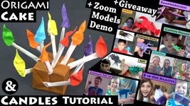 Origami Cake and Candles & 23 origami demos + Giveaway Contest 2021
