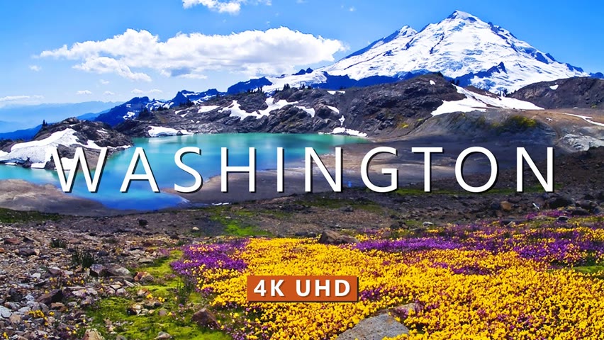 Flying over Washington, United States - ​Relaxation Drone Film (4K UHD) with Calming Music