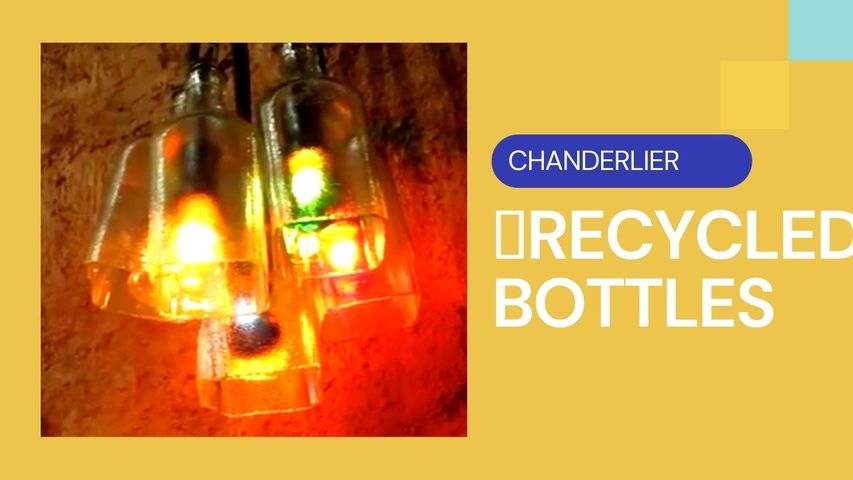 Recycled Bottles Made Into A Beautiful Chandelier, Easy DIY Project
