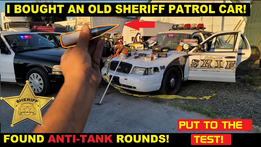 Searching an Old Sheriff Police car Found Anti Tank Round! Crown Rick Auto