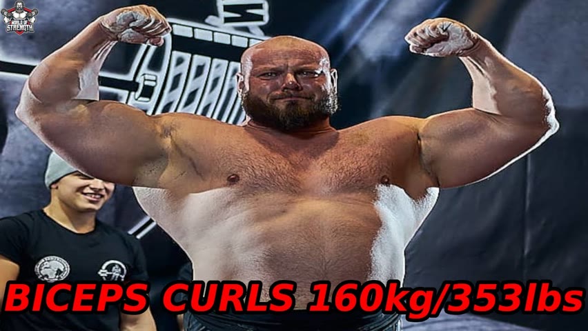 The Czech Monster Petr Petráš - Easy Biceps Curls 160kg