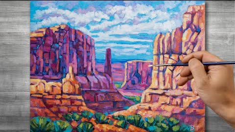 Impressionist painting | canyon | oil painting | time lapses | #337