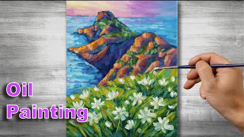 Beach scenery painting | Oil painting time lapse |#304