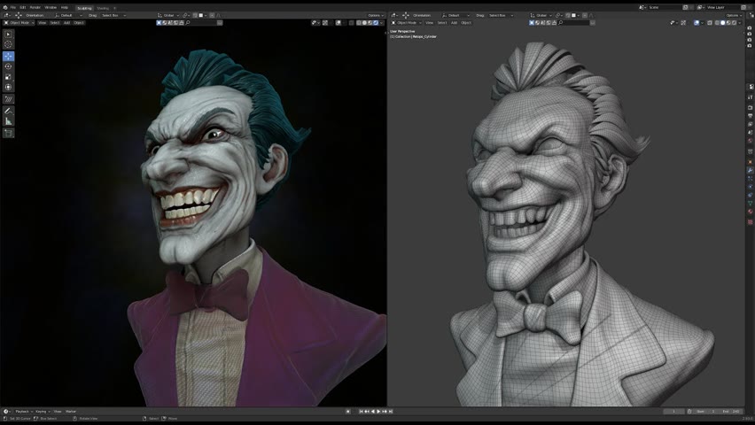 Joker fan art - XP-PEN Artist pro 16 - Blender