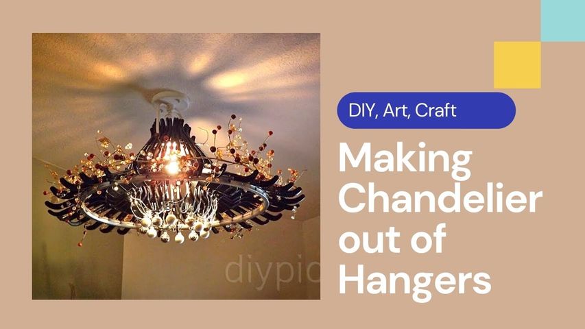 Make a Chandelier out of Hangers.