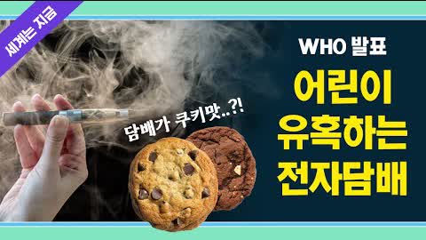WHO 발표 “어린이들 유혹하는 전자담배” 담배가 쿠키맛??