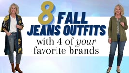 8 Fall Outfits with 4 Pairs of Straight Leg Jeans || Style Tips for Women Over 50