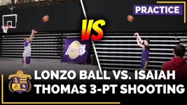 Lonzo Ball vs. Isaiah Thomas In 3-Point Shoot Around After Practice