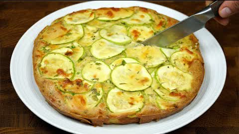 I put the zucchini in the batter and put them in the oven! Delicious recipe for Summer Vegetable Pie