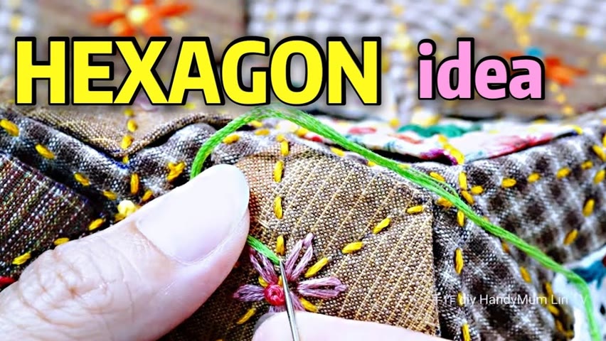 HEXAGON / Simple & Easy Embroidery / HandyMumLin little sewing project缝制技巧