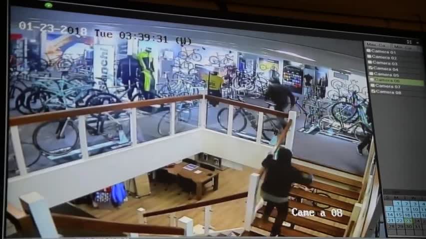 CCTV footage bicycle shop
