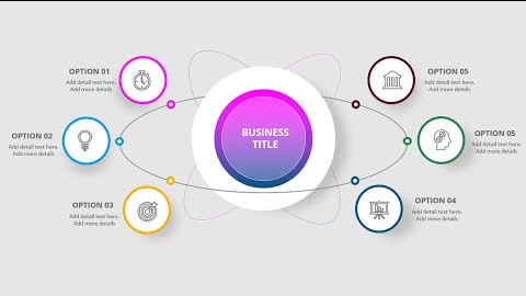 Create 6 Circular Options Infographic Slide in PowerPoint. Tutorial No: 845