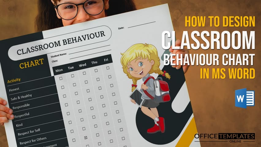How to Design a Classroom Behaviour Chart Design in MS Word | Reward Chart | DIY Tutorial