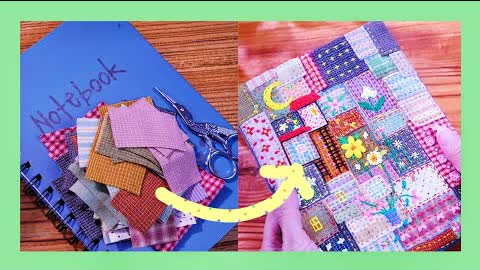 DIY Fabric Scraps Idea【Notebook Cover】HandyMumLin sewing project