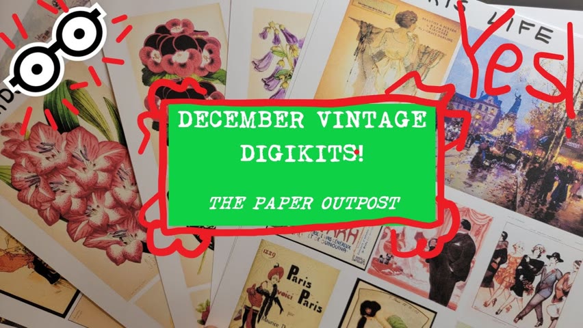 DECEMBER VINTAGE DIGIKITS have arrived! Easy Tips forJunk Journal Embellishments! Paper Outpost :)