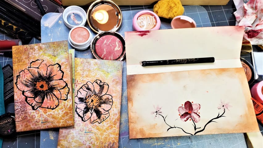 How To Use Make-Up to Decorate in a Junk Journal & Stationery! Easy Tips! The Paper Outpost :)