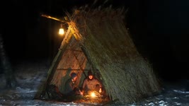 Building a Super Primitive Viking House by Hand: WINTER BUSHCRAFT (Part 1)
