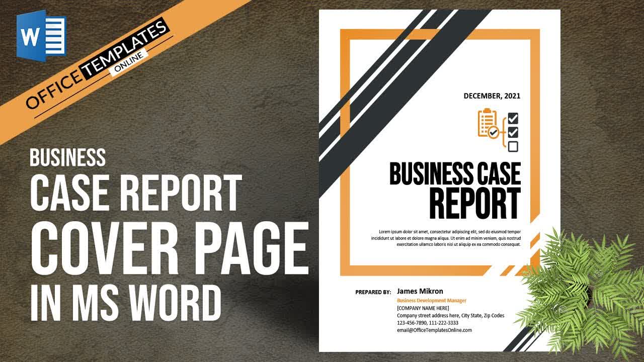 How to Design Cover Page in MS Word for Business Case Report | DIY Tutorial
