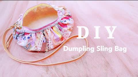 DIY Dumpling Sling Bag / EASY Bag Tutorial for everyone / Bag without a pattern #HandyMumLin