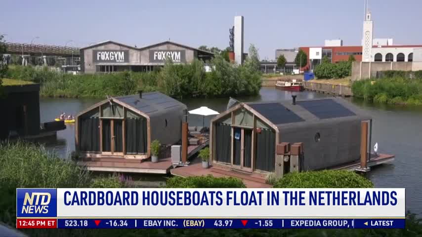 Cardboard Houseboats Float in the Netherlands