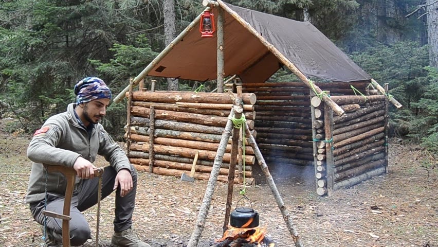 Bushcraft Shelter Camping: Building Survival Skilss, Campfire Cooking, Wild Camp, DIY