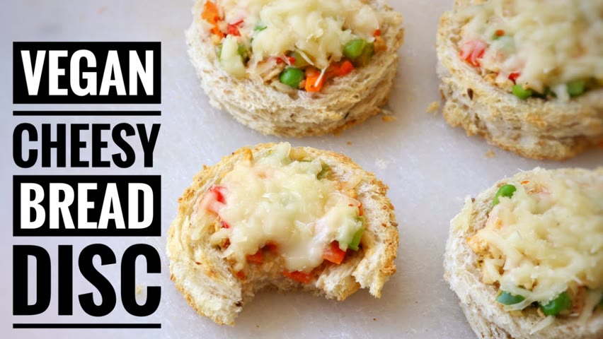 Crispy Cheesy Bread Disc - Easy Vegan Snacks