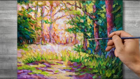Impressionist painting | forest | oil painting | time lapses | #340