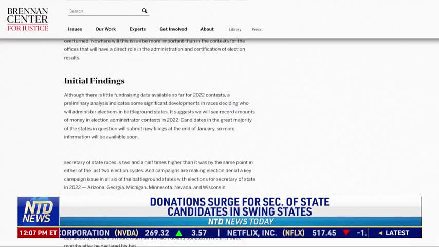 Donations Surge for Secretary of State Candidates in Swing States