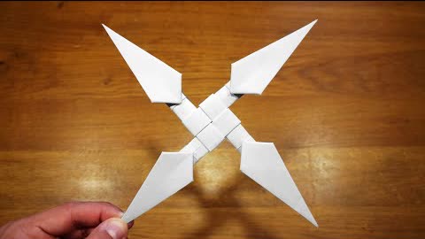 How To Make a Paper Kunai Shuriken (Ninja Star) - Origami