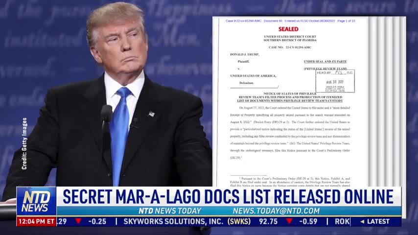 Secret List of Documents Seized From Mar-a-Lago Released Online