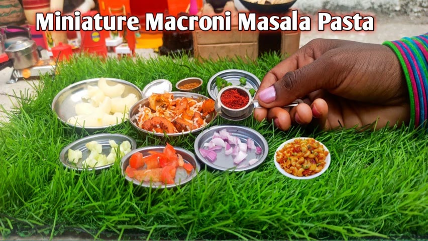 Miniature Macroni Masala Pasta | Miniature Cooking| Indian Style Macroni Masala Pasta | Tiny Foodkey