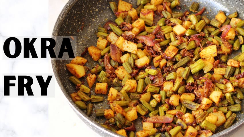 Okra Potato Fry Recipe - Indian Style Bhindi Aloo