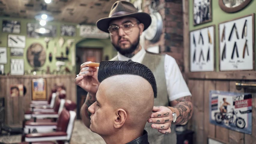 💈 ASMR BARBER - How a MOHAWK is born - The LEGENDARY 80's haircut