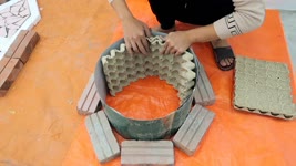 Creative Ideas With Cement - Making Plant Pots From Cement And Egg Carton at Home