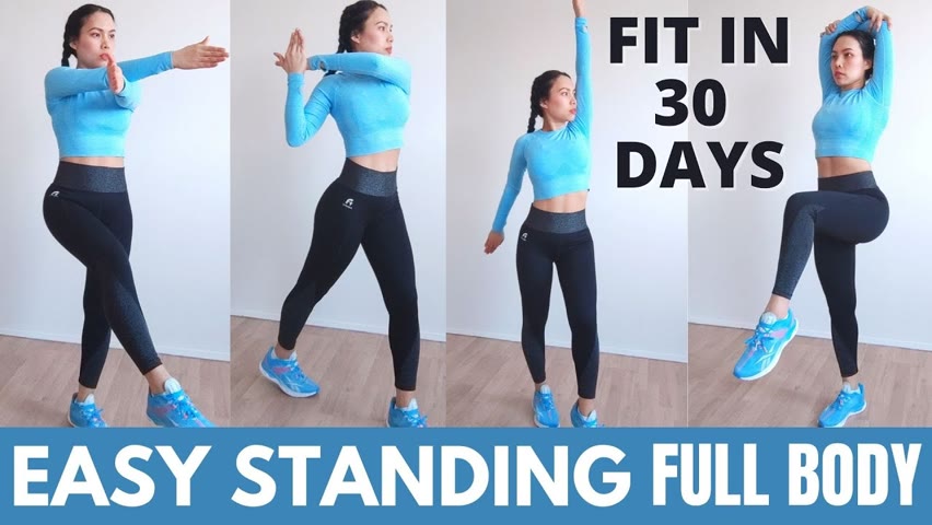 EASY FULL BODY STANDING FAT LOSS, Ramadan fit in 30 days, no jumping, knee friendly