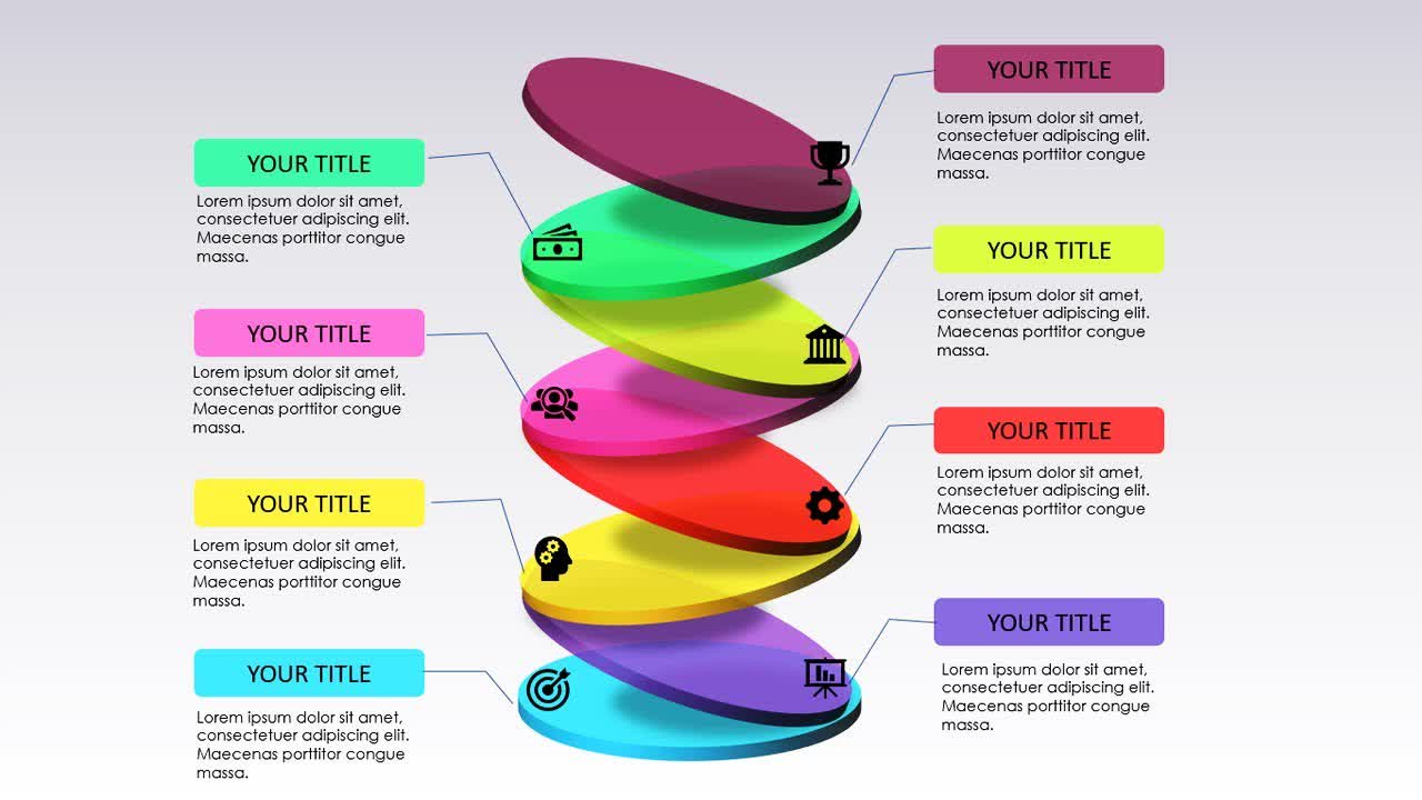 Create 8 Circular Options Infographic Slide in PowerPoint
