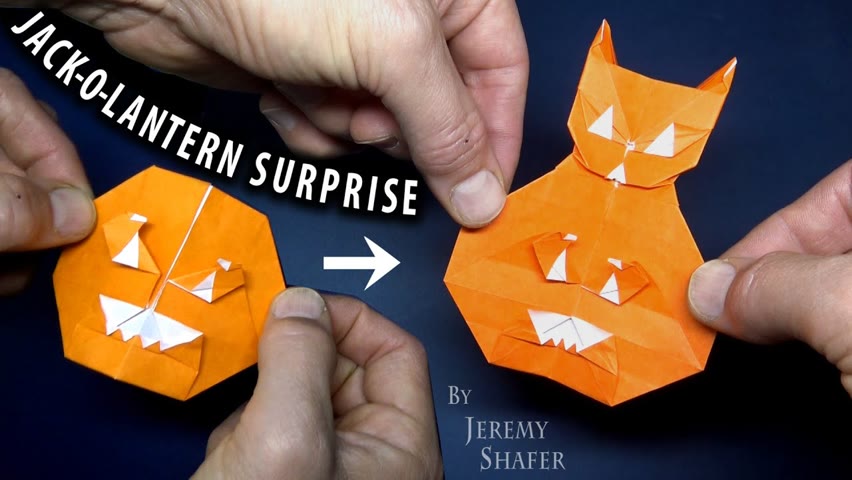 🎃 Origami Jack-O-Lantern Halloween Surprise 🙀