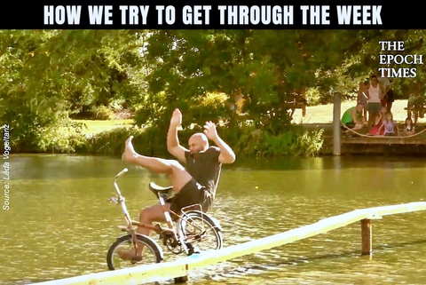 Funny Tiny Bike Bridge Challenge