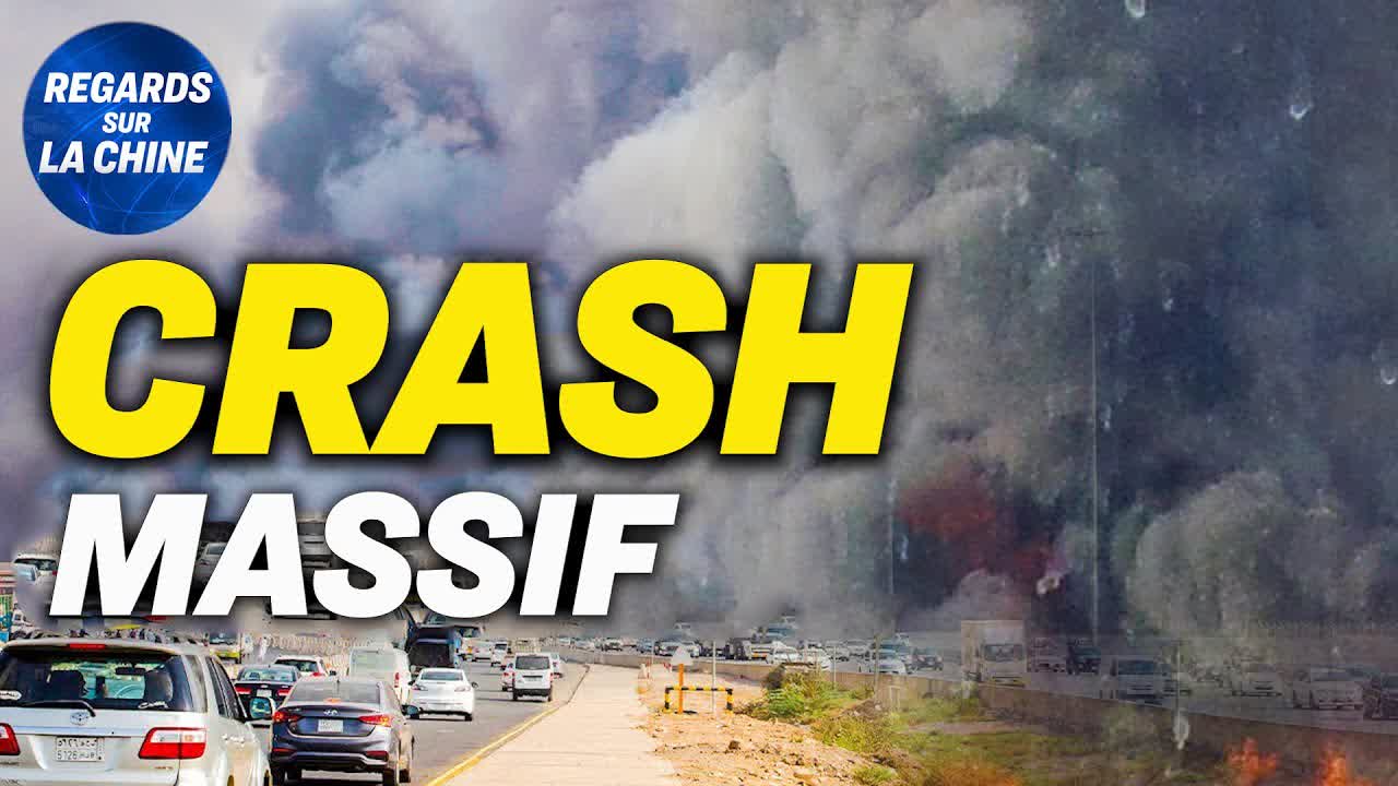 Crise majeure pour les entreprises chinoises; Un crash de +40 voitures provoque un incendie en Chine
