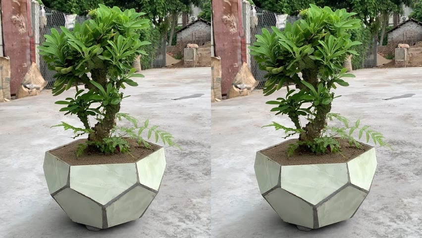 Ideas With CERAMIC TILES and CEMENT - How to Make a Beautiful Unique Pot Very Easy