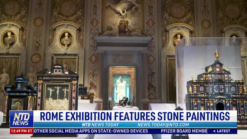 Rome Exhibition Features Stone Paintings