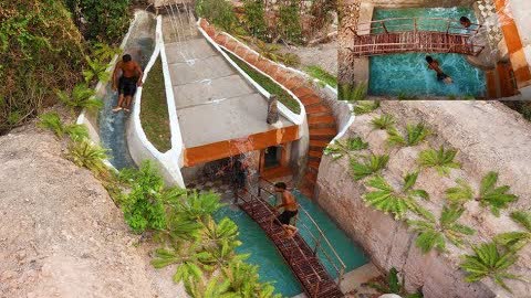 Build Most Underground Mansion & Fantastic Waterfall Water Slide & Swimming Pool [FULL VIDEO]