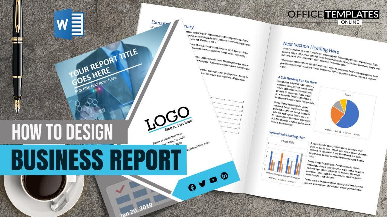 How to Design Printable Business Report in MS Word with Cover Page in a Booklet Style