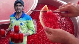 Amazing Watermelon Cutting Skills | Tarbooz ka Sharbat | Fresh Watermelon Juice Street food Karachi