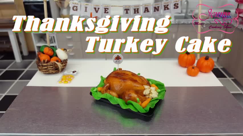 Mini thanksgiving Turkey Cake _ Miniature cooking _ Mini Food _ Jenny's mini cooking_ 食べれるミニチュア